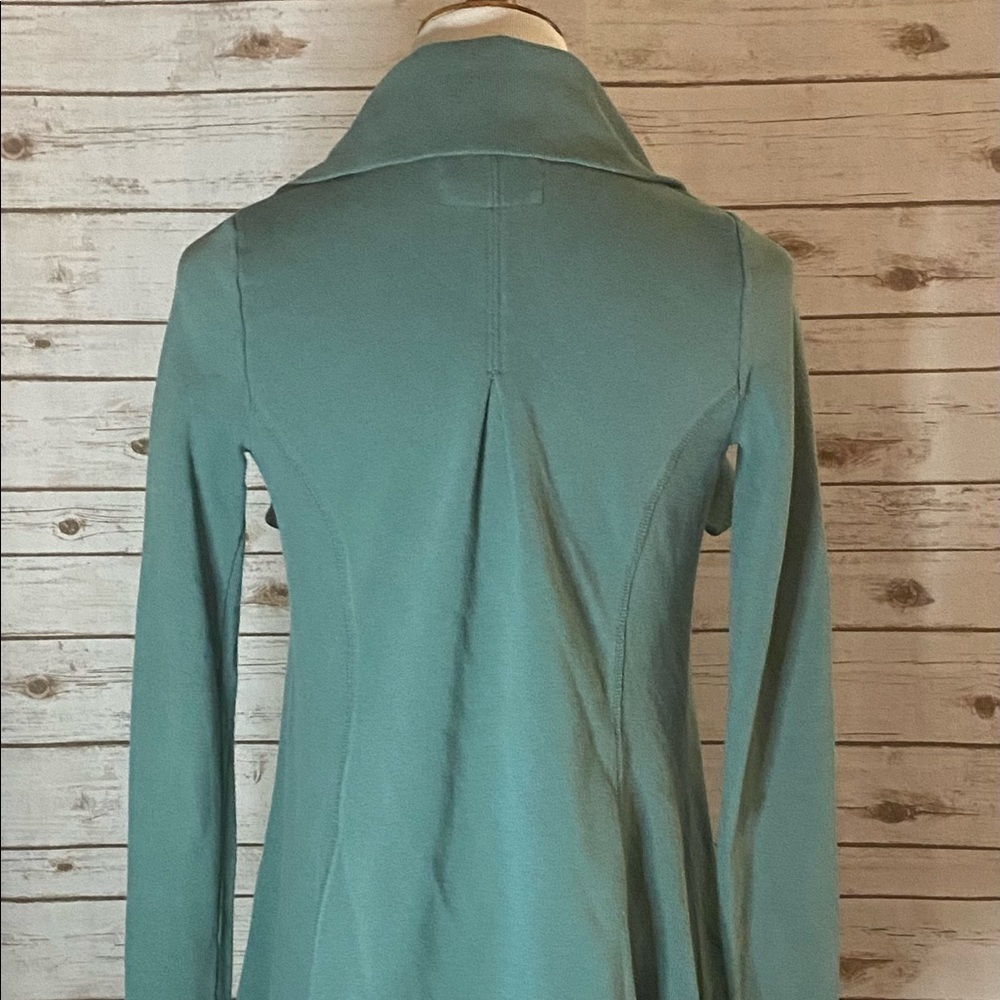 Anthropologie Saturday Sunday lagenlook green cotton waterfall cardigan jacket - Picture 5 of 6